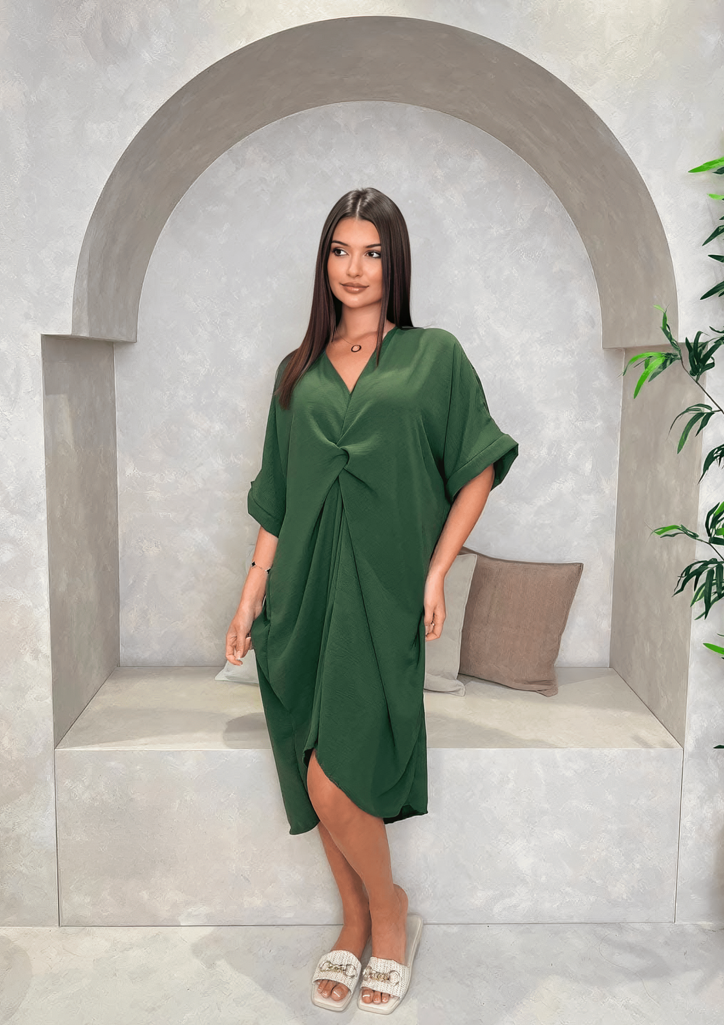 Nahia | Robe souple avec noeud torsadée