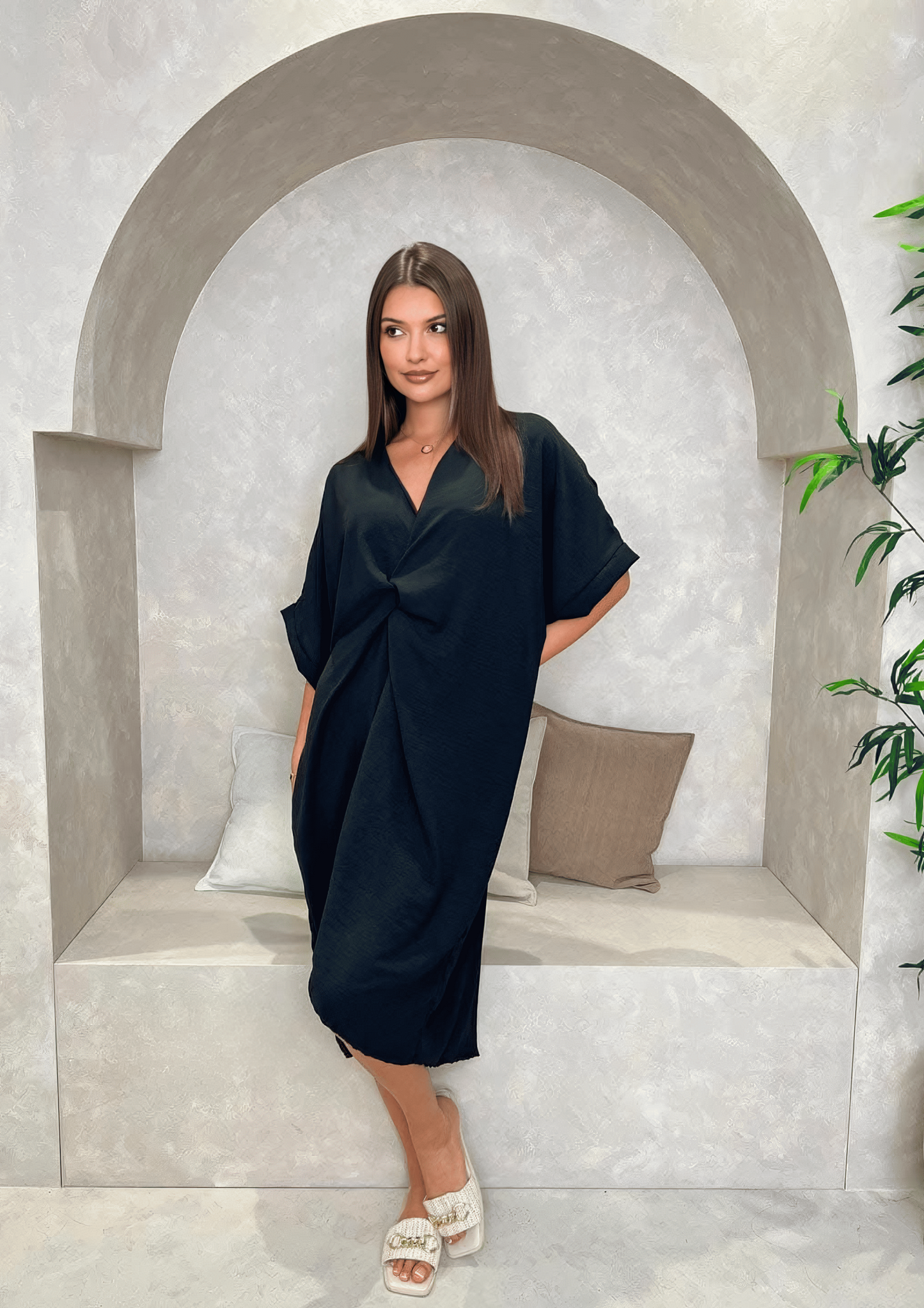Nahia | Robe souple avec noeud torsadée